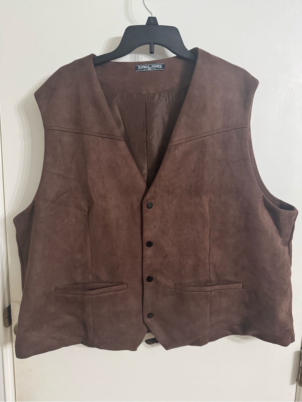 P.J. Paul Jones Men's Brown Suede Button-Front Vest